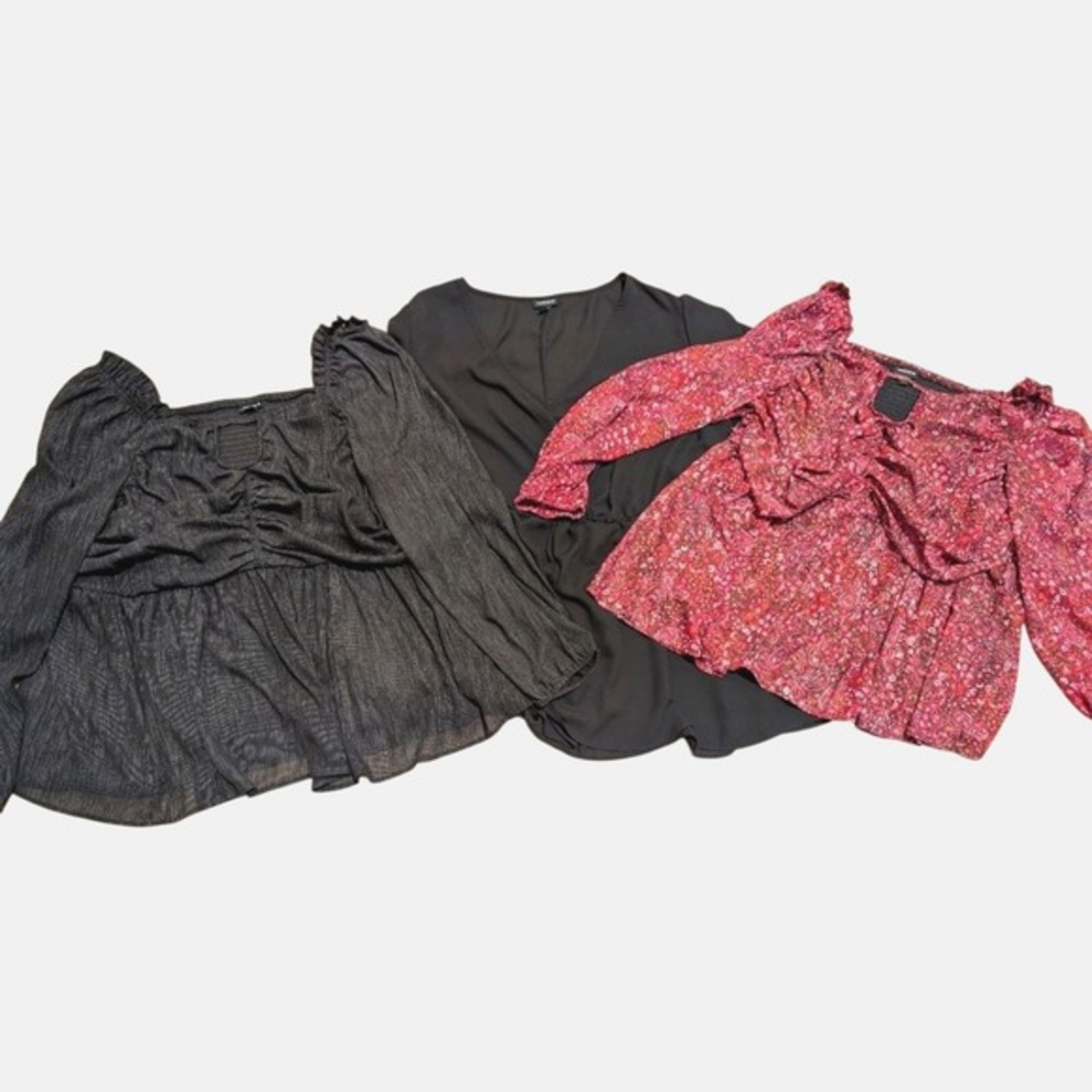 TORRID Lot 3 Womens‎ PLUS 4 4X Flowy Chiffon Tops Shirts Career Dressy Wear